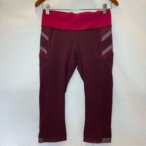 Lululemon Leggings Illumina Crop Bordeaux Drama Bumble Berry Pink Womans 6 Small
